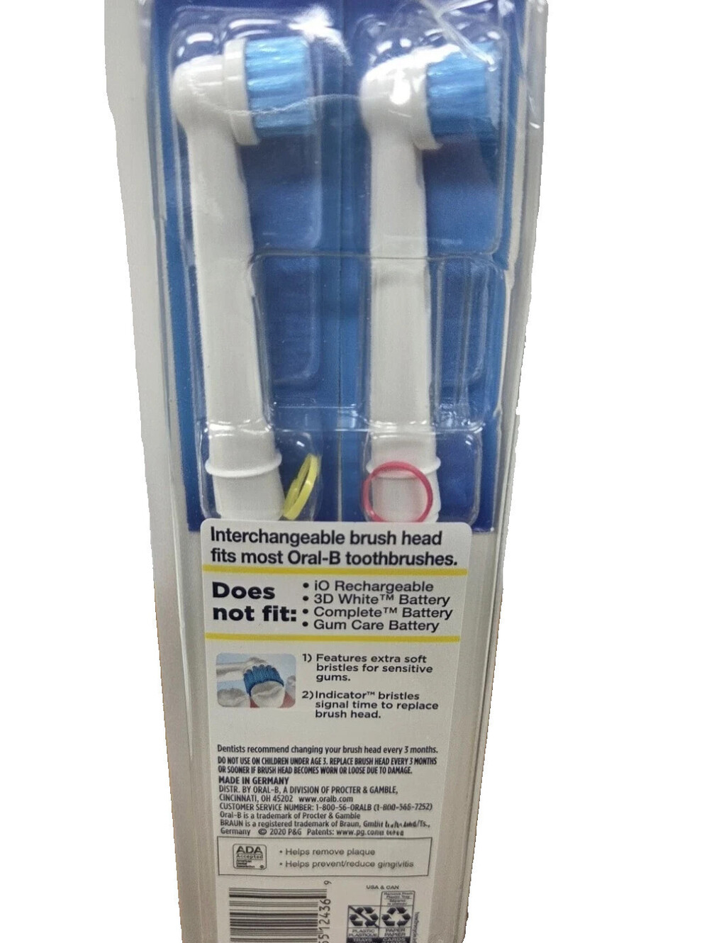 Oral-B Sensitive Gum Care Replacement 2-Pack Brush Heads (open Box)